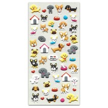 CUTE DOG STICKERS Puppy Animal Puffy Raised Vinyl Sticker Sheet Kawaii S... - £3.13 GBP