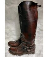 Frye Melissa Extended Knee High Brown Harness Boots Size 5 1/2 B - €128,52 EUR