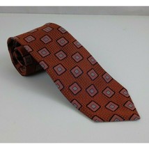 Cremieux Orange Tie With Square Designs - £11.62 GBP