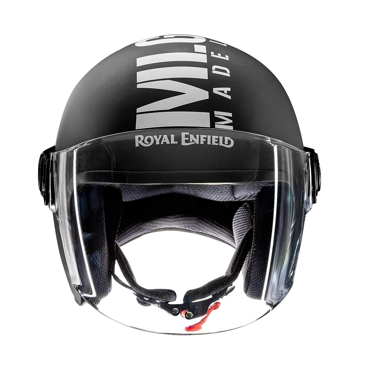 Royal Enfield Open Face MLG Helmet with Clear Visor Matt Black &amp; White - $145.99