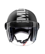 Royal Enfield Open Face MLG Helmet with Clear Visor Matt Black &amp; White - $199.67 CAD
