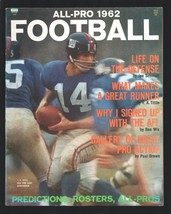 All-Pro Football 1962-NFL &amp; AFL pix-info-stats-Y.A. Tittle-NY Giants-Fn - £36.01 GBP