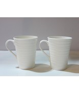 SET OF 2 Mikasa Swirl Bone White China Coffee Cup 12oz Mug - $28.99