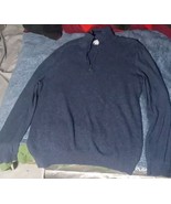 Calvin Klein Pullover Sweater Men&#39;s XLarge CK Blue 1/4 Quarter Zip 100% ... - $17.82