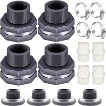 Tnuocke 4 Pcs. Pvc Bulkhead Fitting For 3/4 Inch With Plugs, Water Pipe,... - $31.98