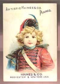 Haines Pianos Victorian trade card Grinnel Bros Adrian MI Victorian vint... - $14.00