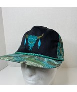 Vtg 1990&#39;s Southwestern Cap Colorado Rope Trucker Hat Colorful Bill Cow ... - £7.22 GBP