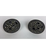 Vintage Sterling Silver J3 Ear Rings Black Onyx - Beautiful Sparkle Shin... - $40.86 CAD