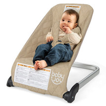 Baby Bouncer Seat with Aluminum and Metal Frame-Beige - Color: Beige - £75.91 GBP