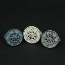 Scratch &amp; Dent Set of 3 Nautical Cast Iron Compass Rose Napkin Rings - £16.19 GBP