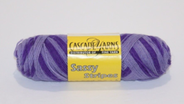 Cascade Yarns Sassy Stripes Purple Superwash 75% Wool 25% Nylon 50g #769 - $6.90