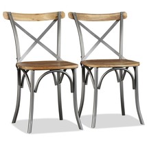 Industrial Rustic Cross Back Dining Chairs Solid Mango Wood Kitchen Seats 2 4 6 - £206.60 GBP+