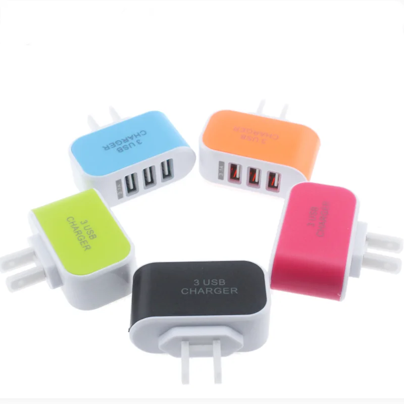 New arrival 3 ports 3 1a triple usb port wall home travel ac charger adapter eu thumb200