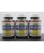 3 Pack! JIMBO&#39;S Natural Bee Pollen 500mg, 100 Tablets each, Best By 11/2024 - £19.78 GBP