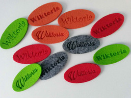 Custom Back to School Personalised Unique Luggage Felt Tag Bespoke Travel - £5.20 GBP