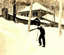RPPC Skiier at Valley Station Cannon Mountain Franconia Notch NH Postcard UNP - £8.55 GBP