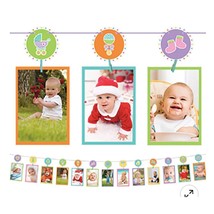 Baby Shower Photo Garland 13 Month Banner Capture Baby Milestones Party ... - €5,99 EUR