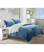 Chic Home Evie 2 Piece Blanket Set Soft Sherpa Lined Plush Faux Mink Twi... - $49.49