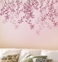 Weeping Cherry Stencil - WALL ART STENCIL instead of Decals - Easy to Use Wall S - $49.00