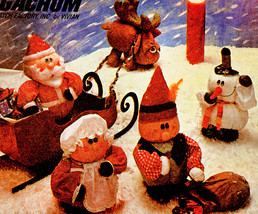 Christmas Hugachum Dolls Santa Elf Reindeer Snowman Mccall 8134 Pattern Oop Mint - £13.43 GBP