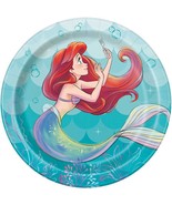 Disney Little Mermaid Dessert Paper Plates Birthday Party Supplies 8 Per... - $94.08 MXN