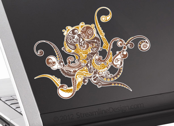 Ornate Octopus Vinyl Laptop Art - $6.95