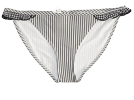 American Eagle Aerie Black Striped Gingham Ruffled Bikini Bottoms Size XXS - £11.82 GBP