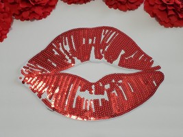 Lip patch, Red lips patch, Sequin patch, Iron on Tongue patch - $8.90