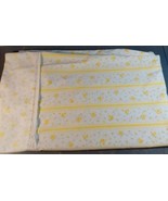 Percale Fashion Manor Vintage Twin Flat Sheet Pillowcase Yellow Flower Lace - £25.42 GBP