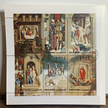 1970‘ Umm Al Qiwain Block Of 6 Post Stamps Passion Of Christ By Hans Memling - £2.31 GBP