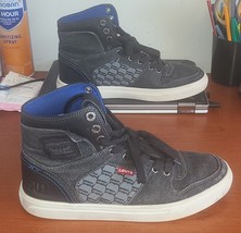LEVIS MASON HI Shoes Sz.8 Men&#39;s Black / Royal 501 High-Top Lace-Up Sneakers - $11.90