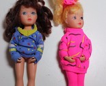 lot of 2 Creata 1985 and 1983 dolls 6.5&quot; tall dressed for barbie sized h... - $14.80