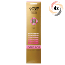 4x Packs Gonesh Extra Rich Incense Sticks Strawberry Scent | 20 Sticks Each - £9.64 GBP