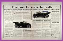 1912 Winton Six &quot;Free From Experimental Faults&quot; Huge Vintage B/W Ad 2PGS - Great - £18.25 GBP
