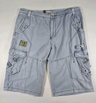 Vintage F.U.S.A.I Cargo Shorts Men&#39;s 32 Actual 34 Blue Baggy Grunge Emo ... - $31.50