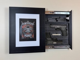 Gun Storage Picture Frame with Lock | Hidden Gun Concealment  11 x 14 / ... - $128.70