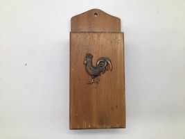 Vintage MG Japan Wooden Knife Holder Rooster Wall Mount Kitchen Decor 8&quot; - $9.89