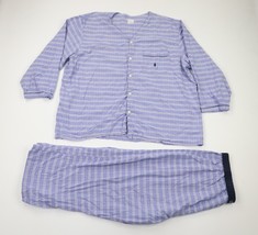 Vintage 90s Ralph Lauren Mens XL Checkered Plaid 2 Piece Pajama Set Slee... - £54.47 GBP