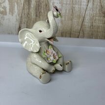 Lenox Jewels Collection Sitting Elephant Figurine with Pink Flowers Gold... - $15.00