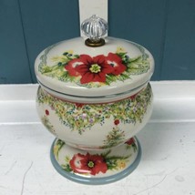 The Pioneer Woman Holiday Cheer Candy Dish Canister with Lid Floral Christmas - £43.62 GBP