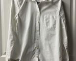 JCrew Mercantile Long Sleeved Button Up Blouse Women Size S White Classi... - £10.02 GBP