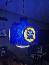 VINTAGE PABST BLUE RIBBON BEER PBR HANGING CEILING LIGHT BAR PUB MANCAVE - $3,682.91 MXN