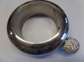 Round Bangle Bracelet Bold Bling Screw On Cap Hidden Flask Decanter (5 oz.) - £15.82 GBP