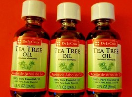 3 Pack De La Cruz Pure Australian Tea Tree Essential Oil - £28.82 GBP