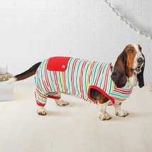 Wondershop Pet Pajamas Dog PJS Striped Back Flap Red Green Yellow Size XS - £15.81 GBP