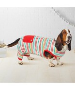 Wondershop Pet Pajamas Dog PJS Striped Back Flap Red Green Yellow Size XS - £15.79 GBP