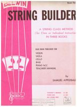 String Builder Book Three Violin String Class Method Samuel Applebaum - £4.65 GBP