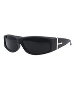 Men&#39;s Sunglasses Super Dark Lens Biker Fashion Oval Wrap Black UV400 - $279.63 MXN