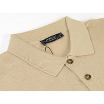 Mens PRINCELY Soft Merinos Wool Sweater Knits Lightweight Polo 1011-40 Tan Camel image 2