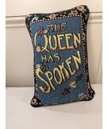 Vintage Mary Engelbreit Pillow The Queen has Spoken Accent Throw blue fl... - $34.00